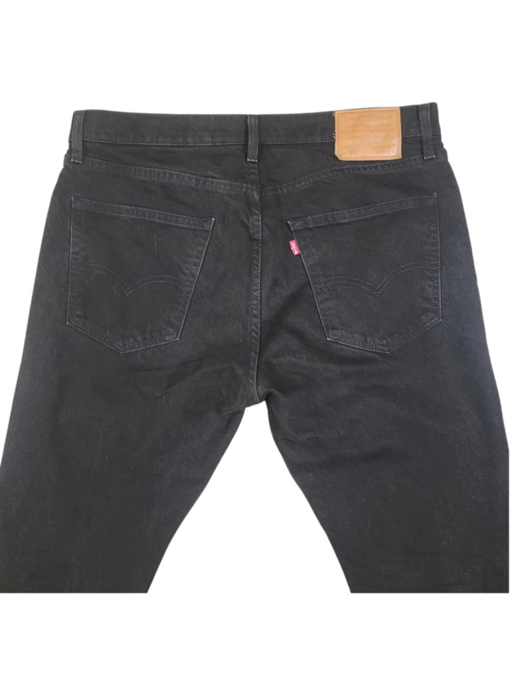 Levi's 512 Premium Slim-Fit Straight Stretch Black Jeans Size 36/30 Men Pre-own
